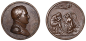 FRANCE, Napoléon exilé à Sainte-Hélène [Napoléon Exiled to St Helena], 1815 [struck 1820], a copper medal by...