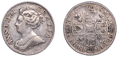Anne (1702-1714), Shilling, 1708, third bust, roses and plumes (ESC 1401; S 3614). Toned, good fine	 £70-£90