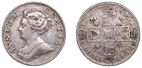 Anne (1702-1714), Shilling, 1708, third bust, roses and plumes (ESC 1401; S 3614). Toned, good fine	 £70-£90