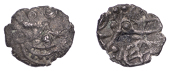 British Iron Age, EAST WILTSHIRE, Uninscribed issues, silver Unit, Snake Head type, moon head right, large boss on...