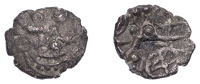 British Iron Age, EAST WILTSHIRE, Uninscribed issues, silver Unit, Snake Head type, moon head right, large boss on...