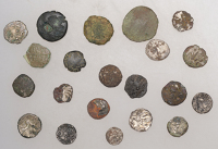 British Iron Age, CANTII, Uninscribed issues, a contemporary fourrée of a silver Unit, Crossed Wreaths type,...