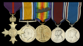 A Great War ‘Mesopotamia’ O.B.E. group of five awarded to Major S. F. Pope, Devonshire Regiment, who was three...
