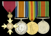 A post-War O.B.E. group of four awarded to Private R. A. Colwill, 2nd Battalion, Devonshire Regiment, who was...