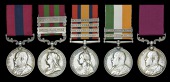 A Boer War D.C.M. group of five awarded to Colour-Sergeant R. Smerdon, Devonshire Regiment, for his services with...
