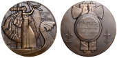 FRANCE, Municipalité de Paris, c. 1930, an Art Déco bronze award medal by P.-M. Dammann, symbolic figure of Paris...