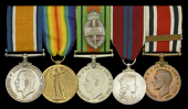 A Second War ‘Plymouth Blitz’ King’s Commendation group of five awarded to Gunner G. H. Strathon, Royal...