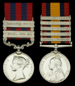 The regimentally unique pair awarded to Private H. F. Shergold, Devonshire Regiment, one of nine officers and men...