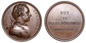 ENGLAND, Charles, Duke of Marlborough, 1742, a copper medal by J.-A. Dassier, armoured bust right, rev. legend in 4...