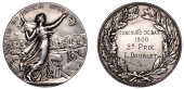 FRANCE, Colombophilie [Pigeon Racing], 1894, an Art Nouveau silver award medal by A. Borrel and H.-A.-A. Dubois,...