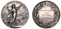 FRANCE, Colombophilie [Pigeon Racing], 1894, an Art Nouveau silver award medal by A. Borrel and H.-A.-A. Dubois,...