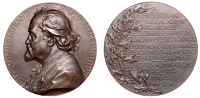FRANCE, Joseph Bertrand, 1894, an Art Nouveau bronze medal by J.-C. Chaplain, bust left, rev. legend in 13 lines,...