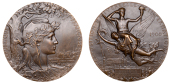FRANCE, Exposition Universelle Internationale, Paris, 1900, a bronze award medal by J.-C. Chaplain, head of Marianne...