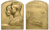 BELGIAN CONGO, Le Cercle Africain de Albert et Elizabeth [The African Tour of Albert and Elizabeth], 1928, a bronze...