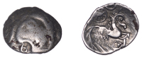 British Iron Age, ICENI, Uninscribed issues, silver Unit, Odin’s Eye type, trace of male head right, herringbone...