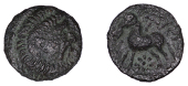 British Iron Age, CATUVELLAUNI, Tasciovanus (c. 25 BC - AD 10), bronze Unit, Jugate type, two bearded heads right,...