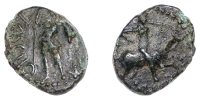 British Iron Age, CATUVELLAUNI and TRINOVANTES, Cunobelin (c. AD 8-41), bronze Unit, Warriors type, warrior on horse...