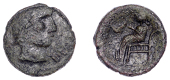 British Iron Age, CATUVELLAUNI, Dias (c. AD 1-10), bronze Unit, Throne type, head right, dia[s] before, rev. seated...