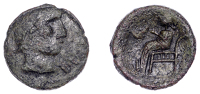 British Iron Age, CATUVELLAUNI, Dias (c. AD 1-10), bronze Unit, Throne type, head right, dia[s] before, rev. seated...