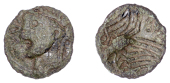 British Iron Age, CATUVELLAUNI and TRINOVANTES, Cunobelin (c. AD 8-41), bronze Unit, Spread Eagle type, laureate...
