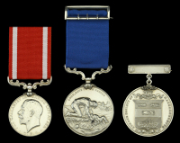 A scarce Sea Gallantry Medal group of three awarded to Carpenter’s Mate Robert Wood, S.S. Devonian, who was...