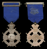 Port of Plymouth Humane Society bronze cross, reverse inscribed ‘Port of Plymouth Humane Society Awarded Arthur...