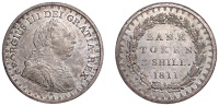 George III (1760-1820), Bank of England, Three Shillings, 1811 (ESC 2065; S 3769). Small scratch on obverse,...