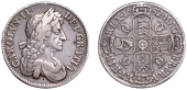 Charles II (1660-1685), Crown, 1682/1, fourth bust, edge tricesimo qvrrto over tertio (ESC 418 S 3359). Good fine,...