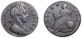 William III (1694-1702), Halfpenny, 1700, unbarred as on rev. (BMC 697; S 3556). Dark patina, good fine, rare
	...