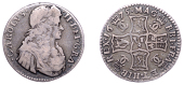 Charles II (1649-1685), First coinage, Half-Merk, 1675, type IV, no marks below bust, reads · carolvs · · ii ·,...