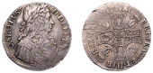 Charles II (1649-1685), First coinage, Merk, 1670, type II, leaved thistle below bust, reads dei ·, colon after...