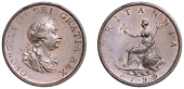 George III (1760-1820), Pre-1816 issues, Halfpenny, 1799, 5 gunports (BMC 1248; S 3778). Good extremely fine, traces...