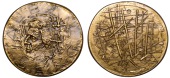 AUSTRIA/FRANCE, Alban Berg, 1965, a bronze medal by Siv Holme for the Club français de la Médaille, bust left,...