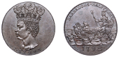 Barbados, ST JAMES, Sir Philip Gibbes, Restrike Proof Halfpenny, 1792, in copper, edge plain, 9.61g/12h (Lyall 84;...