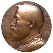 FRANCE, Président Magnaud, 1902, a uniface cast bronze medal by A.-A. Herbemont, bust left, 85mm, 120.90g (BDM II,...