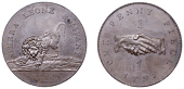 Sierra Leone, Sierra Leone Co, Proof Penny, 1791, in bronzed-copper, edge plain, 18.88g/6h (Vice 8A; KM 2.1). Dark...