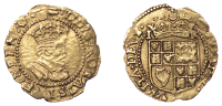James I (1603-1625), Second coinage, Gold Halfcrown, mm. tun, fifth bust, 1.21g/8h (SCBI Schneider 75; N 2095; S...