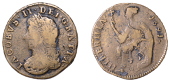 James II (1685-1691), Limerick coinage, Halfpenny, 1691, reversed n in hibernia (S 6594; DF 486). Fine	 £50-£70