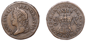 James II (1685-1691), Gunmoney coinage, Shilling, 1690 May, Dublin, small mark of value, 4.22g/12h (Withers 14/13; S...