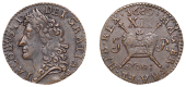 James II (1685-1691), Gunmoney coinage, Shilling, 1689 Nov:, 5.42g/12h (S 6581E). Very fine	 £50-£70