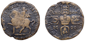 James II (1685-1691), Gunmoney coinage, Crown, 1690, sword into legend, no stop after iac · ii, 17.52g/7h (Withers...