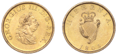 George III (1760-1820), Soho coinage, Proof Halfpenny, 1805, in gilt-copper, edge centre-grained, 8.79g/6h (S 6621)....
