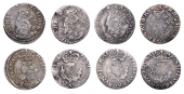 Charles I (1625-1649), Third coinage, Briot’s issue, Twenty Pence, bust to edge of coin, rev. b below thistle,...