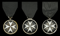 The Order of St. John of Jerusalem, Serving Brother’s breast badge (3), 2nd type (1932-39), silver and enamel,...