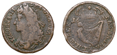 James II (1685-1691), Regular coinage, Halfpenny, 1688 (S 6576). Fine or a little better	 £30-£40