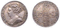 Anne (1702-1714), Shilling, 1709, third bust (ESC 1402; S 3610). Good very fine, attractively toned	 £100-£150