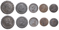 George III (1760-1820), Pre-1816 issues, Twopence, 1797 (BMC 1077; S 3776); together with similar British copper...