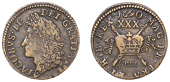 James II (1685-1691), Gunmoney coinage, Halfcrown, 1690 June, Limerick, 11.60g/12h (Withers 56/9; S 6580D). Good...