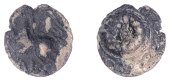 British Iron Age, CATUVELLAUNI and TRINOVANTES, Cunobelin (c. AD 8-41), silver Unit, Serpent Pegasus type, coiled...