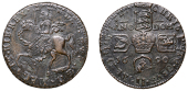 James II (1685-1691), Gunmoney coinage, Crown, 1690, sword into legend, 14.00g/12h (Withers –/cf. X1; S 6578). An...